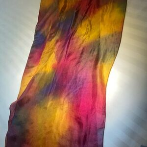 Vibrant Tie-Dye Scarf silk
